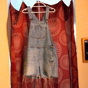 Old Navy Short Overalls, Light Denim, Size  L